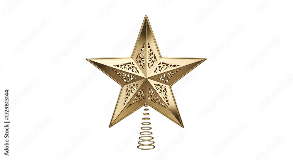 Obraz premium Golden Star Christmas Tree Topper Decoration