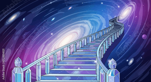 Crystal Stairway to the Cosmos: Ascending to the Galaxy's Heart