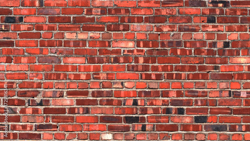Grunge Red Brick Pattern Background