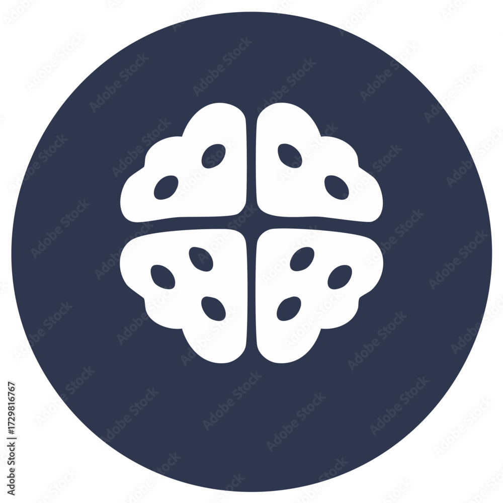 Obraz premium Stylized Brain Symbol on Circular Background Represents Intelligence