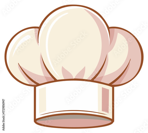 Classic Toque Blanche Chef Hat Symbol Illustration for Culinary Professionals