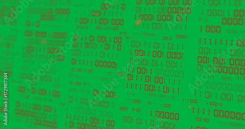 Wallpaper Mural Animation of red binary data processing with light spots on transparent background Torontodigital.ca