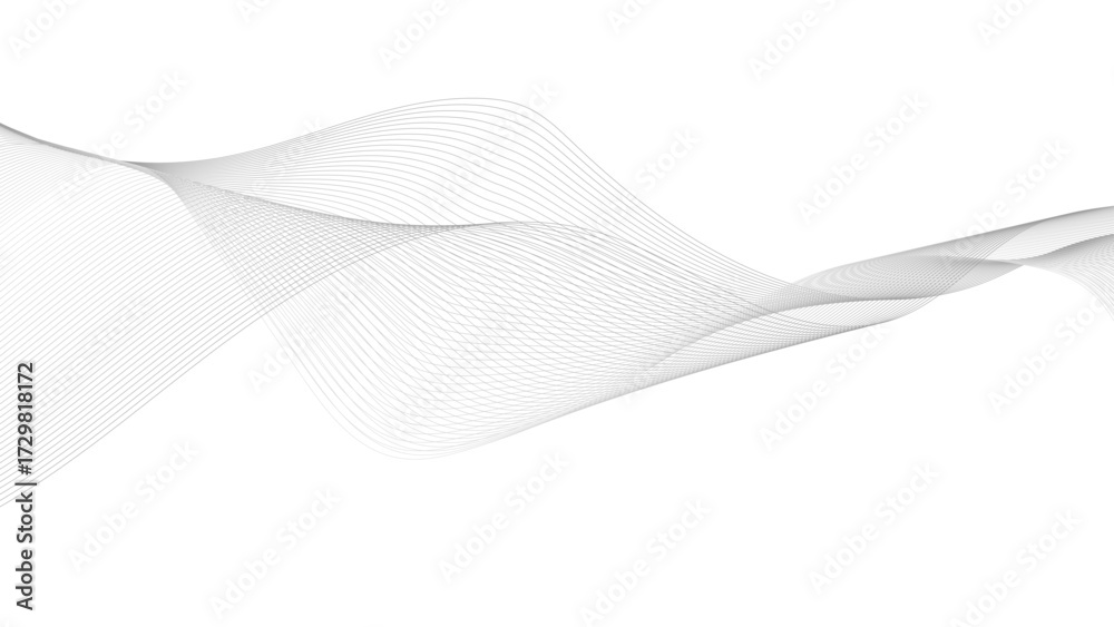 Fototapeta premium Abstract wave lines digital element for certificate design. Curved wavy lines design, abstract Grey wave line background on white background.