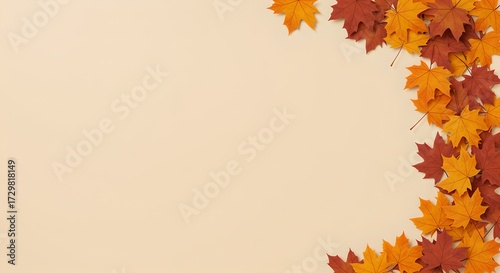 Beautiful Fall Wallpaper with Large Maple Leaves in the Corner