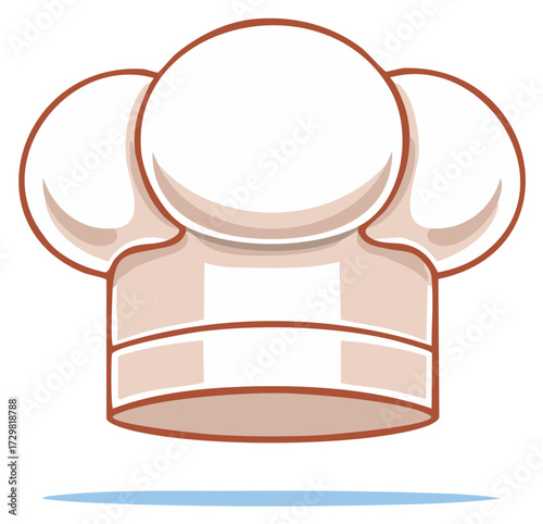 Chef's hat illustration for culinary arts and cooking design elements, professional kitchen headwear vector graphic