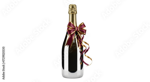 Champagne Bottle with Ribbon Decoration 