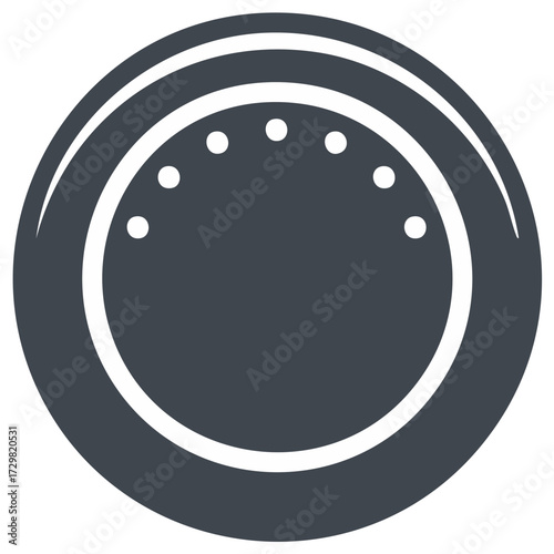 Simple Round Control Knob Icon for Volume and Settings Adjustment