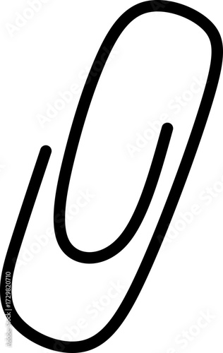 Paperclip Doodle Sketch, Simple hand drawn paperclip doodle for office, attachment, or stationery designs.