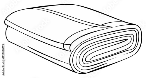 Folded Fabric Material Rolled Up and Stacked Clean Lines Art