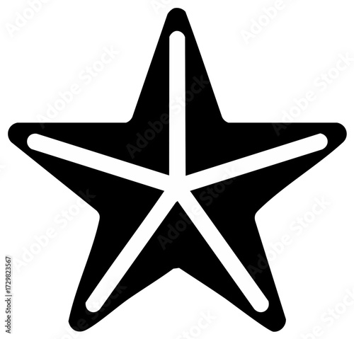 Simple black starfish icon sea star silhouette minimalist vector symbol