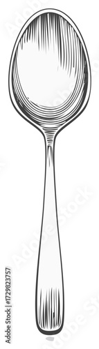Detailed vintage style spoon illustration for kitchen and dining design