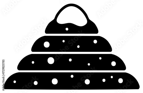 Black graphic icon depicting a stylized pile of animal or human waste