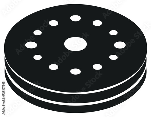 Stack of round abrasive discs for grinding and polishing surfaces