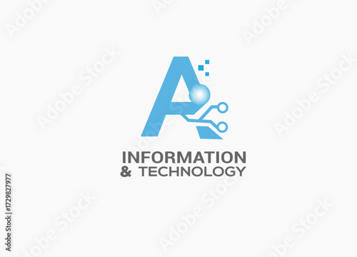 Modern Letter A Logo for Information & Technology Company