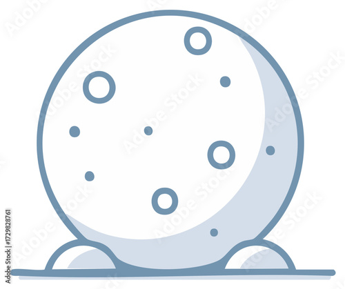 Cartoon Moon on Snow Simple Illustration Weather Icon Lunar Surface