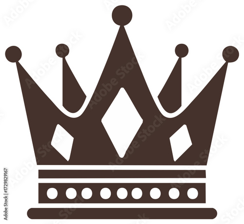 Royal Crown Icon Symbol of Power Authority Luxury Kingship and Celebration in Brown