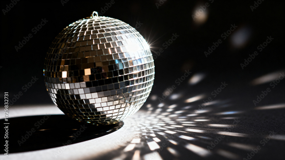 Obraz premium Disco ball with light reflection