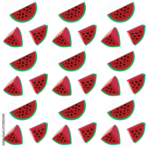 Illustration of a seamless pattern background with hearts arranged in a long row.