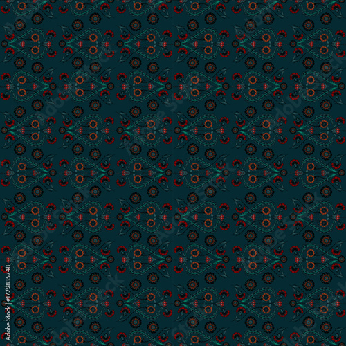 Floral seamless folk pattern, ethnic folklore flowers. Ethnic flowers, Jacobean traditional style on a white background. Classic indian motifs, trendy vector illustration