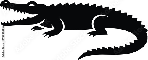 Alligator Silhouette Predator Reptile Wildlife Animal