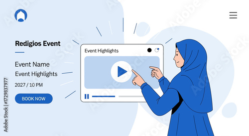 Religious online event advertisement for muslim women, showcasing event highlights