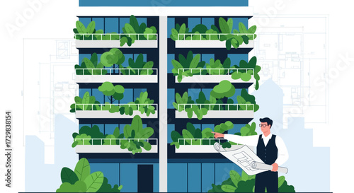 Sustainable architecture innovative green building design with an eco-friendly urban environment