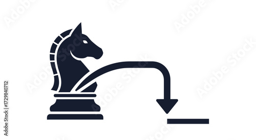 Strategy shift: A knight's innovative move depicted through a symbolic illustration