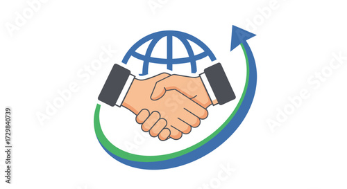 Symbolic representation of global partnership fostering worldwide growth and collaboration