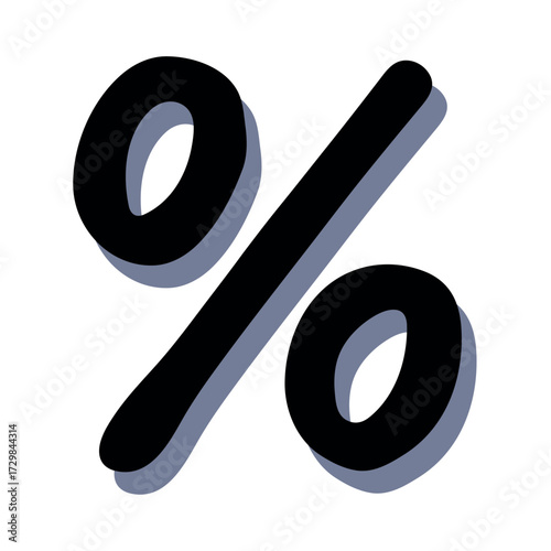 Hand drawn percentage symbol clipart Percent doodle Discount voucher sign Income tax Single element for design