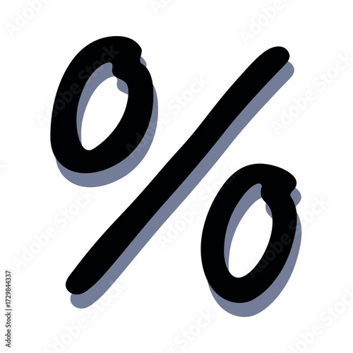 Hand drawn percentage symbol clipart Percent doodle Discount voucher sign Income tax Single element for design