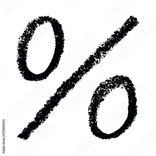 Hand drawn percentage symbol clipart Percent doodle Discount voucher sign Income tax Single element for design