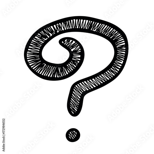 Hand drawn question mark clipart Single element for design