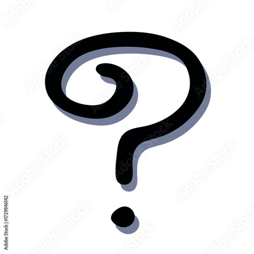 Hand drawn question mark clipart Single element for design