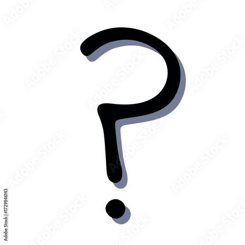 Hand drawn question mark clipart Single element for design