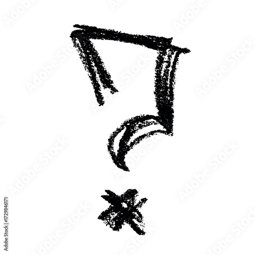 Hand drawn question mark clipart Single element for design