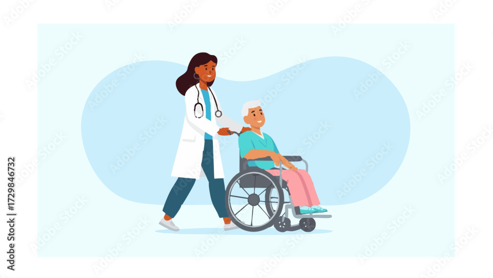 Fototapeta premium vector of a doctor treating a patient