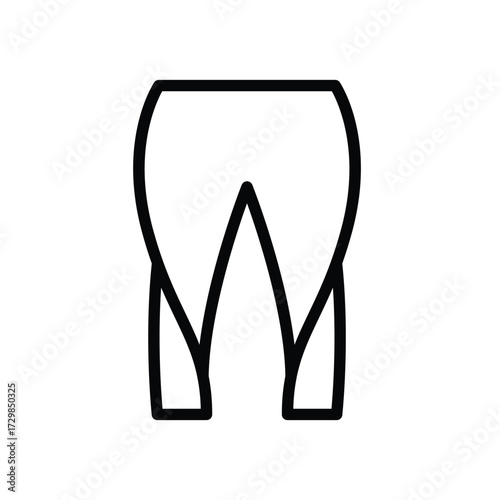 A line drawing of formfitting pants with an elastic waistband and short squaredoff legs