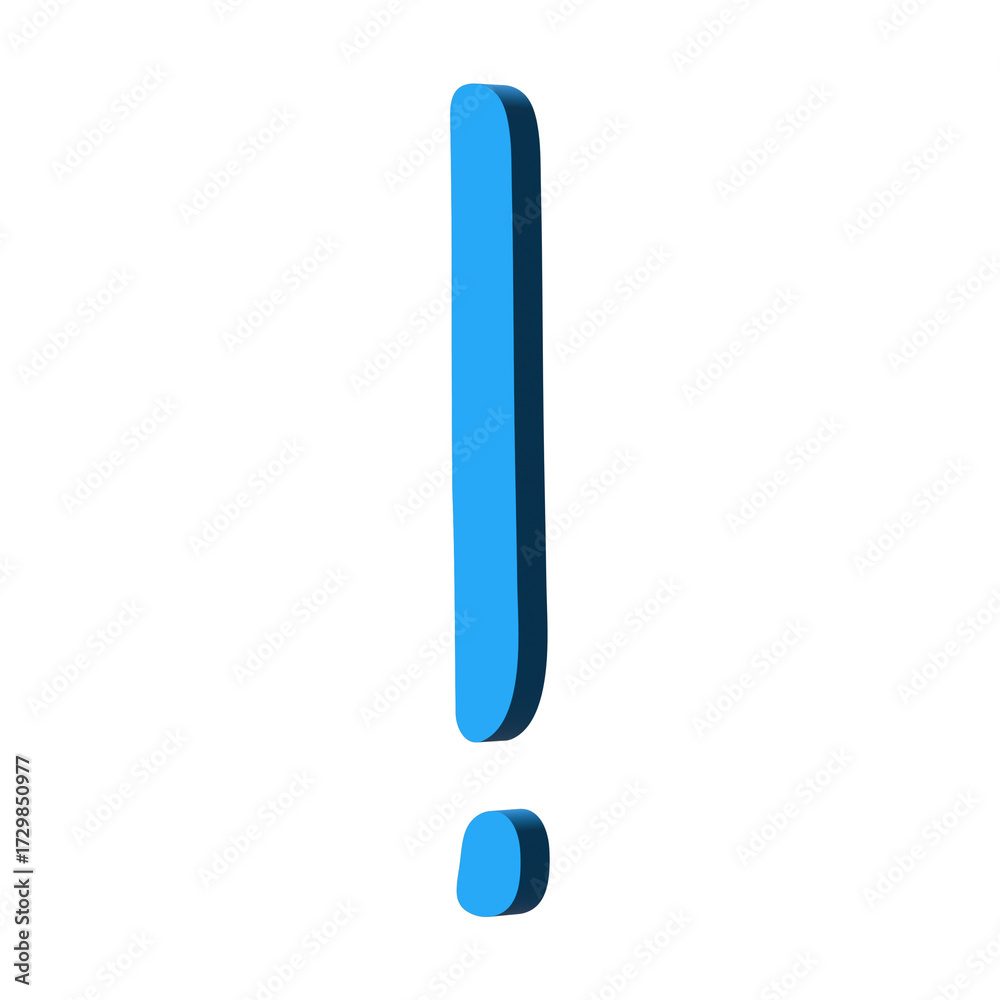 Obraz premium 3d exclamation mark clipart Single element for design
