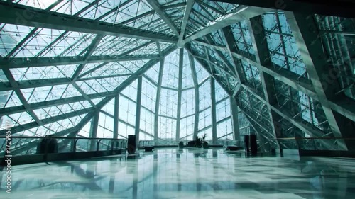 Modern architecture interior with geometric structure
