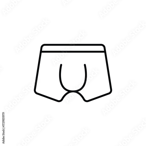 Black and white line drawing of mens underwear