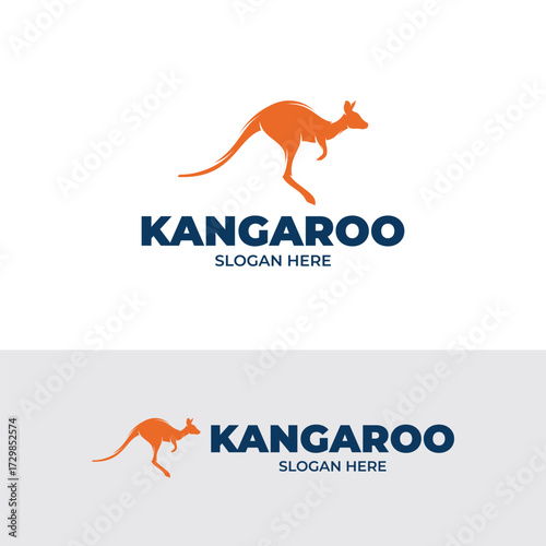 Silhouette of kangaroo logo design 
