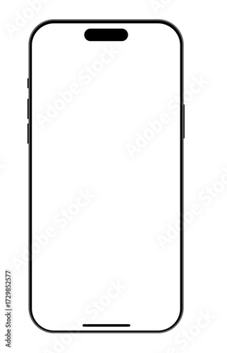 Realistic mobile phone mockup. Isolated cellphone app template. Vector stock illustration.