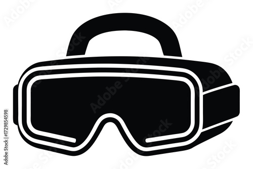 vr headset silhouette icon. Vector clipart black illustration design