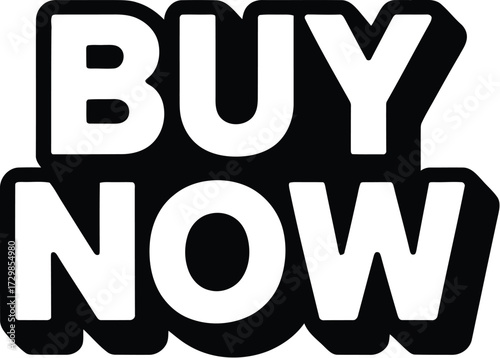 Bold "BUY NOW" text in a dynamic, attention-grabbing design