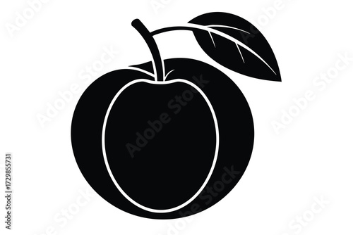 apricot silhouette icon. Vector clipart black illustration design