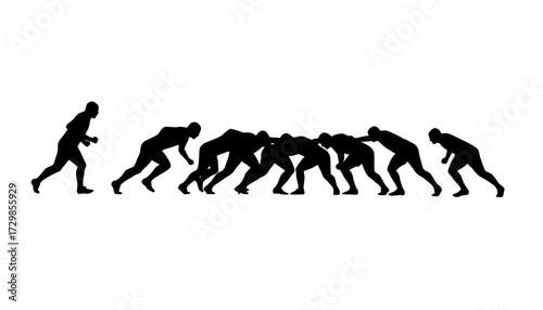 Rugby Scrum Silhouette Team Sport Vector Illustration Design
