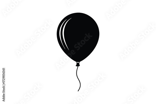 balloon silhouette icon. Vector clipart black illustration design