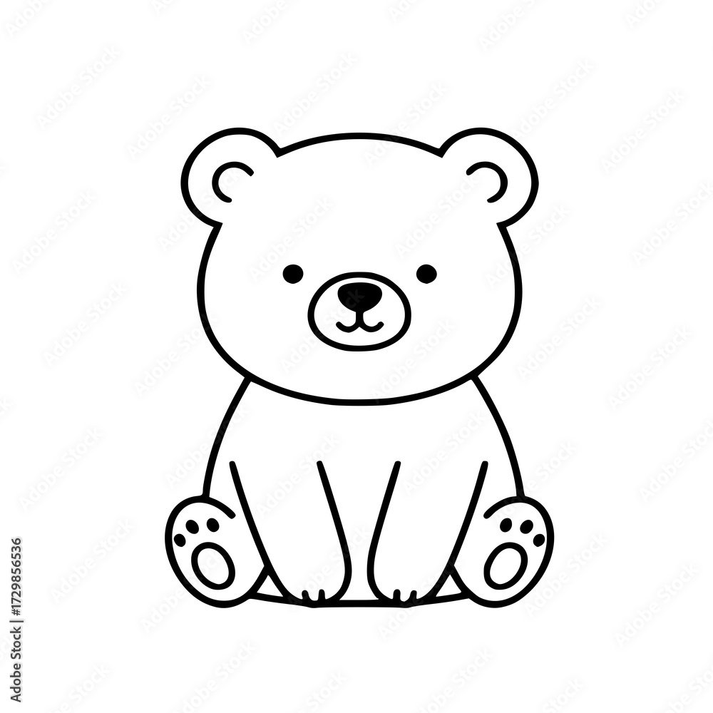 Fototapeta premium Cute Bear Vector brings warmth, comfort, and a touch of joy to every project. Symbolizing kindness and gentle companionship, the artwork is perfect for baby apparel, storybooks, stickers, or cozy-them