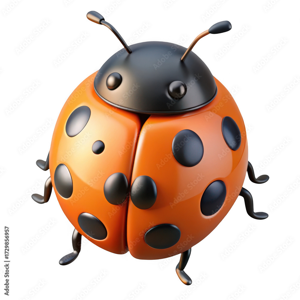Obraz premium Realistic 3d ladybug insect detailed macro view insectile creature macro photography isolated on transparent background