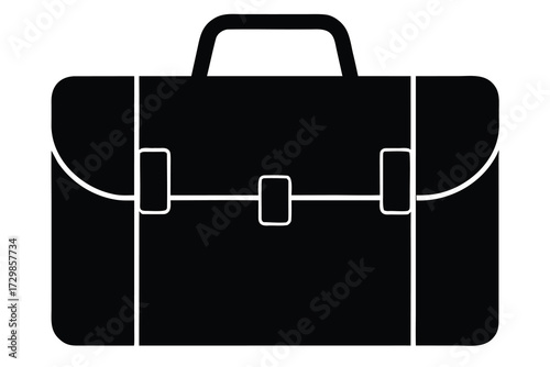 briefcase silhouette icon. Vector clipart black illustration design